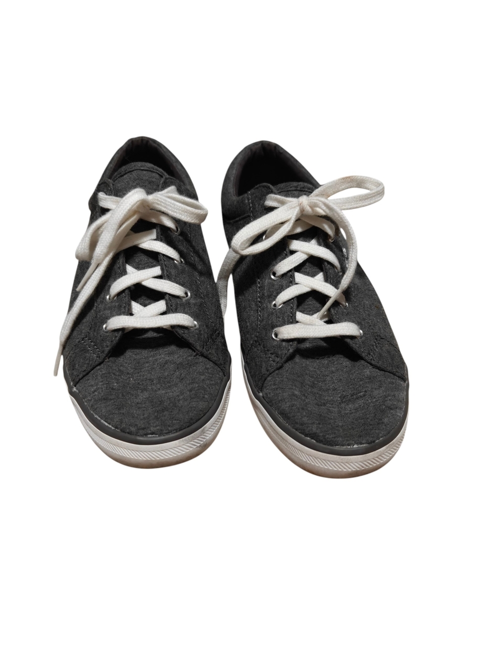 KEDS Jersey Low-Top Sneakers in Charcoal Gray with White Laces Size 7.5